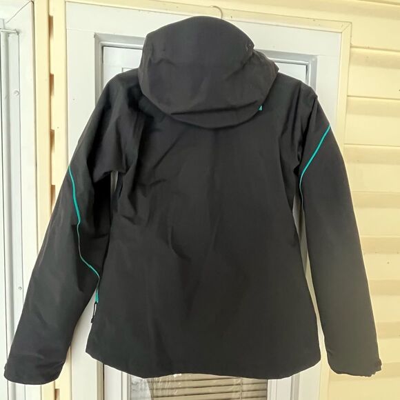 The North Face black/teal trim hooded warm lined jacket.detachable lining, XS - Picture 13 of 15